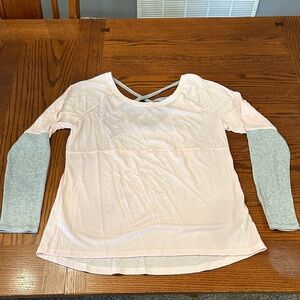 Women's harmony balance Pink and Gray Long Sleeve Top size large